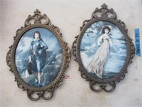 pair of vintage picture frames with Victorian styl