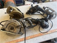 Lot of 5 Power tools- Skilsaw, drill & more