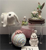 Vintage Easter Lot; Bunny Planter & More