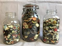 Large Jars of Miscellaneous Buttons