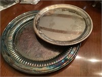 2 silver plated platters