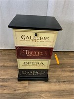 Novelty Painted Paris Theme End Cabinet