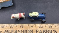 Old Time Metal Car Toy & Dog