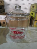 ORIGINAL TOMS PEANUTS GLASS JAR W/LID