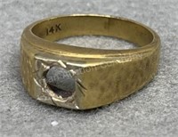 14K Gold Ring, 7.22g, Sz 9, No Stone