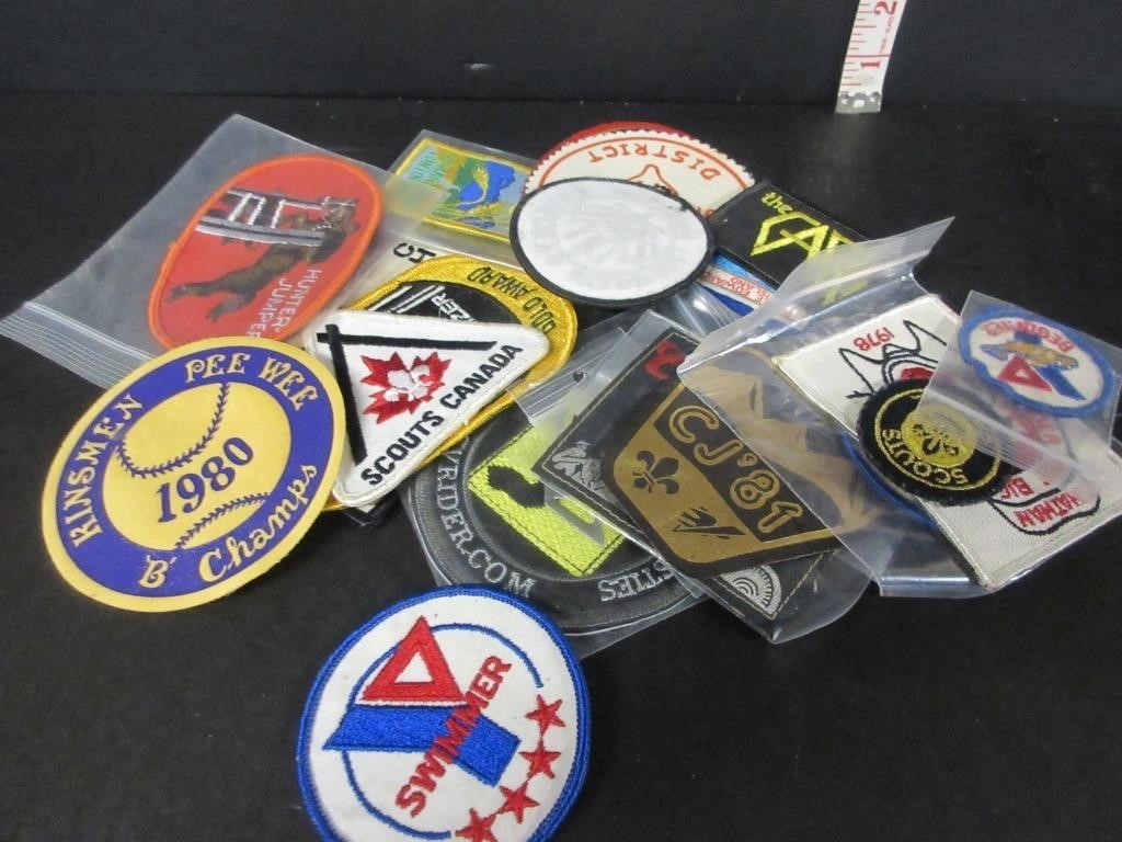 LOT OF VINTAGE EMBROIDERED PATCHES-BADGES