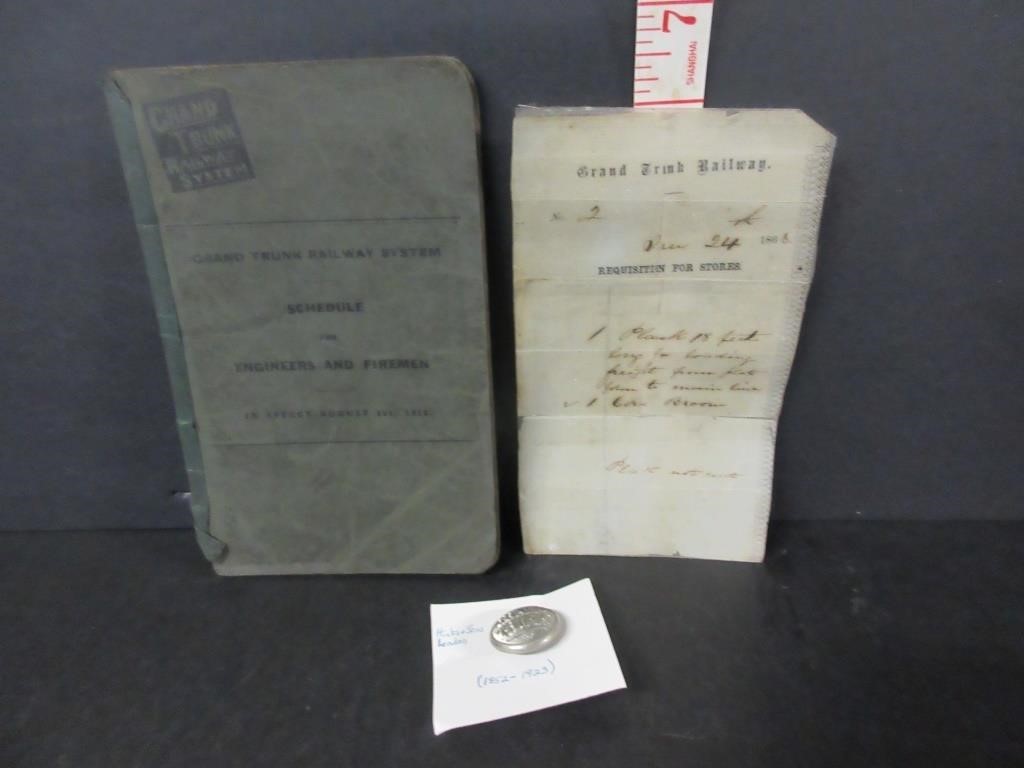LOT OF EARLY GRAND TRUNK RAILWAY ITEMS