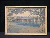 Vintage Framed Japanese Woodblock Print