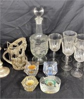 Assortment of Crystal Stemware & More