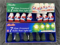 2 Sets Of Light Up Holiday Glass Ornament Bulbs,