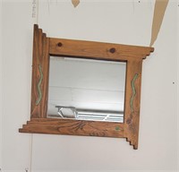 Wooden Hanging Mirror