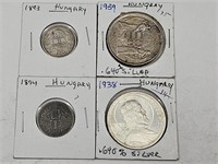 Mixed Hungarian Foreign Coins Silver?