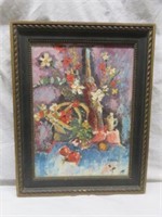 FRAMED OIL ON BOARD - ABSTRACT BY M. RUSSELL