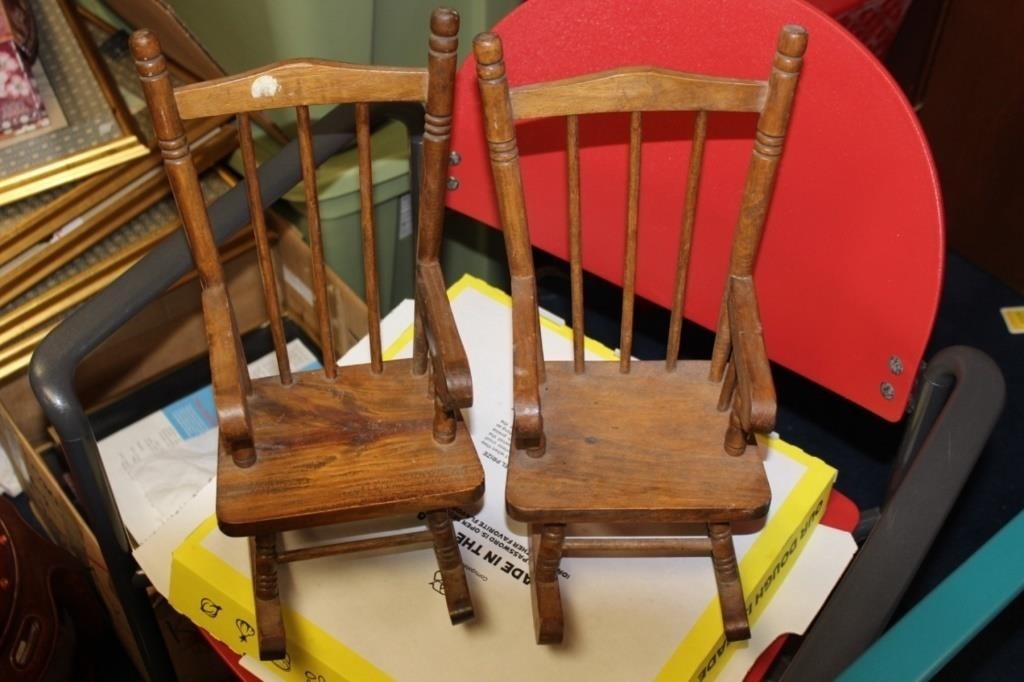 Two Salesman or Doll Furniture-Pair of Rockers