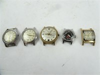 Lot of 5 Vintage Mens Wrist Watches - For Parts