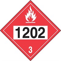 Accuform Hazard Class 3, 1202 (Diesel Fuel), Adhes