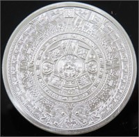 AZTEC INDIAN MAYAN CALENDAR 1 OZ 999 SILVER ROUND