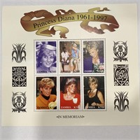 Zambia Princess Diana commemorative stamp set