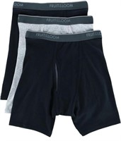 6 PACK BLACK MENS FRUIT IF THE LOOM BOXER BRIEFS