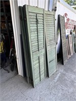 11 Green Painted Antique Shutters