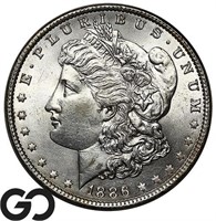 1886 Morgan Silver Dollar, Lustrous Gem BU Beauty