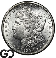 1885-S Morgan Silver Dollar, Choice BU++, PL Rev!