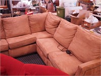Five-cushion, two-piece sectional, upholstered