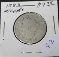 1883 WITH CENTS V NICKLE