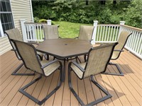 Eight piece aluminum patio set