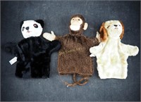 3 Knickerbocker Puppets Panda Dog Munkey