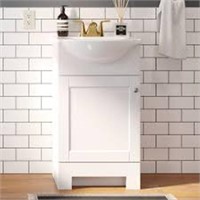 Style Selections Euro 18-in White Single Sink