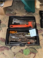 Tool box with tools Rigid pipe wrench