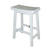 Arizona 24 Saddle Counter Stool  White