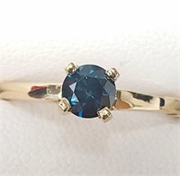 $1735 10K  Blue Diamond Treated(0.41ct) Ring
