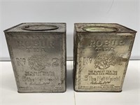 2 x 5LB Robur Tea Tins