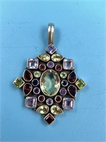 Gorgeous sterling silver pendant with semi-preciou