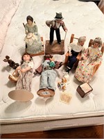 9 Unique People and animal Figurines