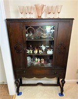 ANTIQUE DISPLAY CABINET- NO CONTENTS INCLUDED