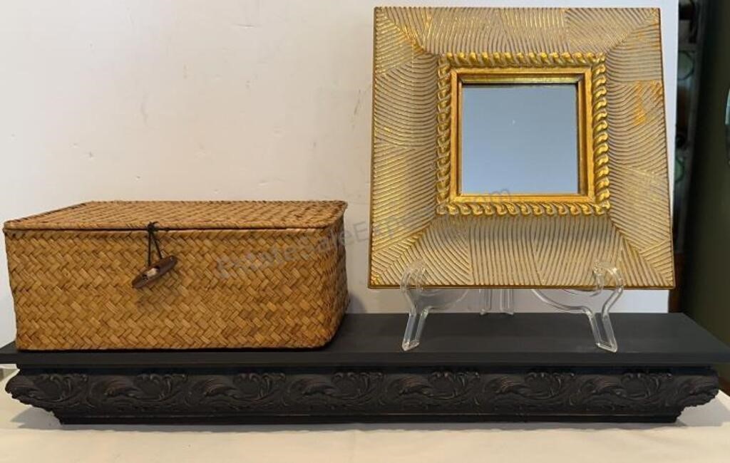 DECOR ITEMS , Shelf 24" x 4-3/4" , STRAW BASKET