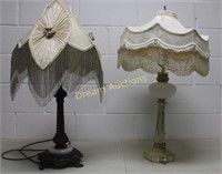 2 Heavy Base Theatrical Table Lamps 32H