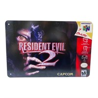 Resident Evil 2 Video game cover art tin, 8x12,
