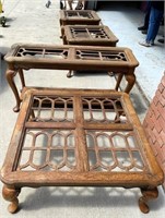 4 pcs- end tables, sofa table & more- Poor cond.