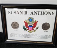 Susan B Anthony collectible dollar coin display