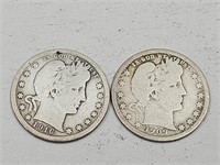 1909 16 Silver Barber Quarter Coins