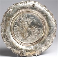 Antique German Silver-Plate Rococo-Style Charger