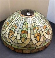 Beautiful larger stained glass-look lampshade.
