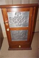 Small Tabletop Punch Tin Cabinet