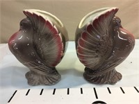 Pair of Royal Copley Fancy Pigeon Vases