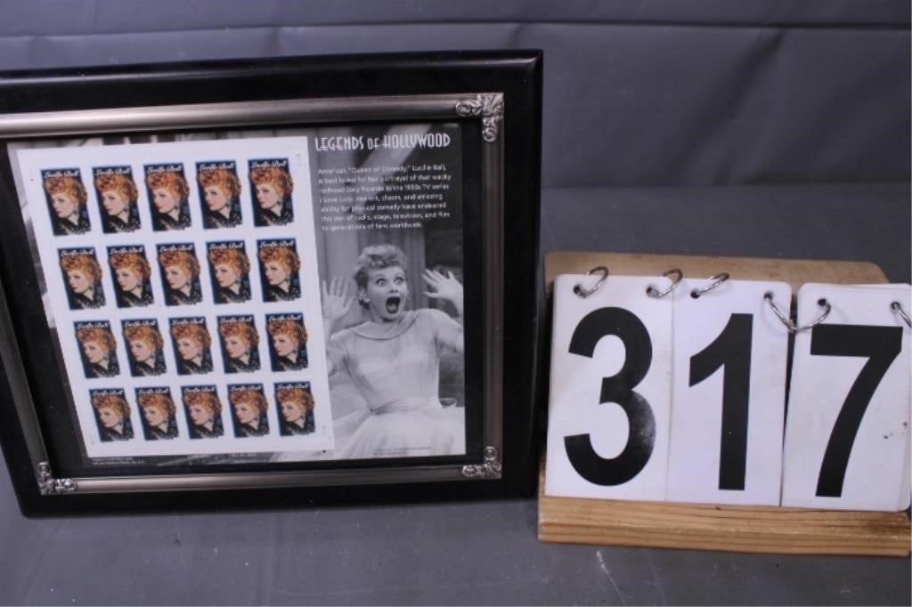 Framed Lucille Ball  34 Cents Stamp Collection