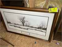 FRAMED AND MATTED BOB TIMBERLAKE PRINT, LATE SNOW